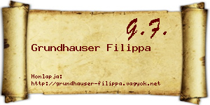 Grundhauser Filippa névjegykártya